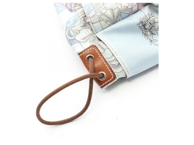 Silk In Bolso interior Hermès Fourbee 20 Azul Multicolor - vista 7