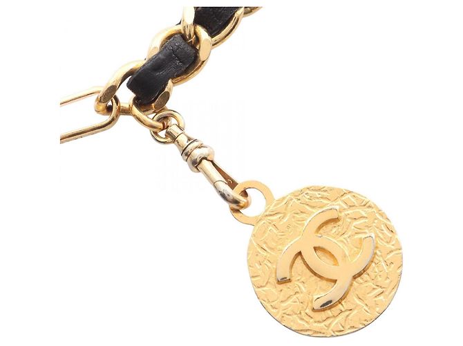 Timeless Cinturón de Cadena Coco Marca Chanel Negro Dorado - vista 2