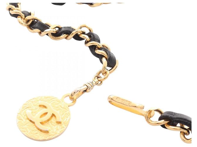 Timeless Cinturón de Cadena Coco Marca Chanel Negro Dorado - vista 3