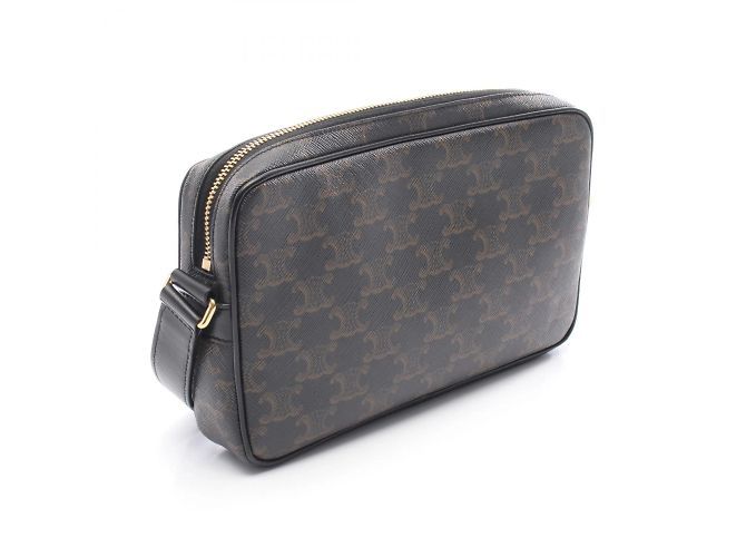 Céline Borsa a tracolla media Triomphe di Celine Marrone Nero - vista 2