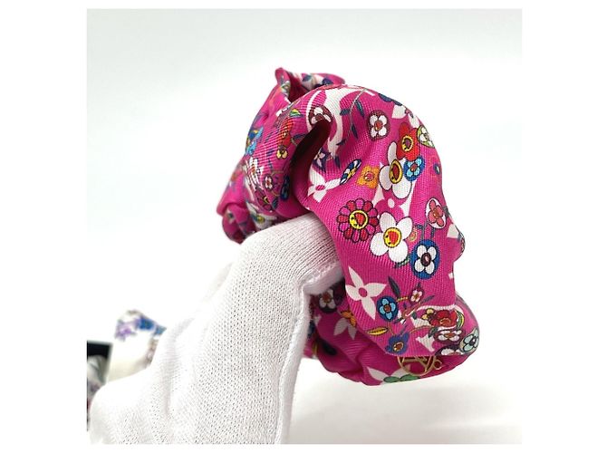 Set di Scrunchie in Seta Louis Vuitton Nero Bianco - vista 10