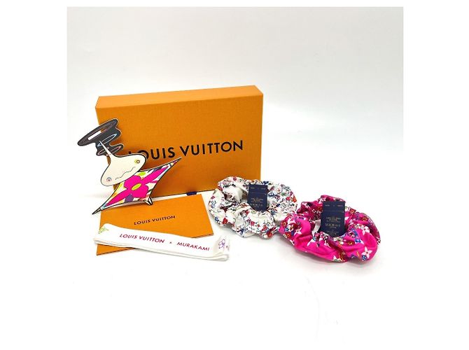 Set di Scrunchie in Seta Louis Vuitton Nero Bianco - vista 12