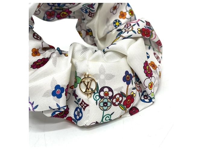 Set di Scrunchie in Seta Louis Vuitton Nero Bianco - vista 6