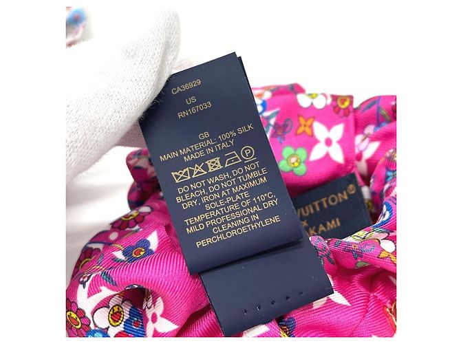 Set di Scrunchie in Seta Louis Vuitton Nero Bianco - vista 7