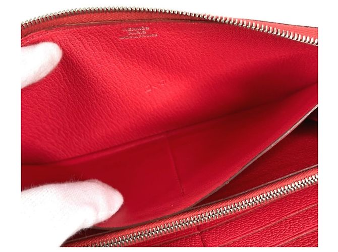 Hermès Cartera larga Hermes Evelyn Azap en rojo Roja - vista 14