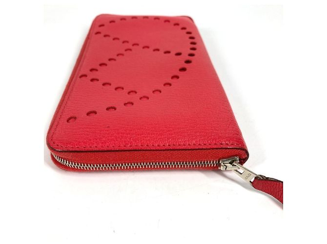 Hermès Cartera larga Hermes Evelyn Azap en rojo Roja - vista 4
