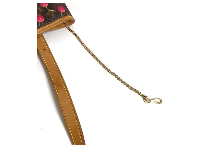 Borsa a Spalla Louis Vuitton Monogram Cherry Bucket PM Marrone Rosso Monogramma - vista 11