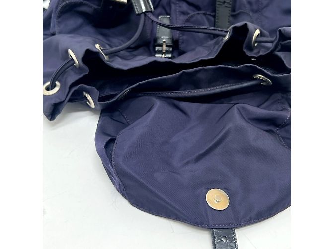 Zaino Prada Vela con placca logo triangolare in viola Porpora - Ansicht 15