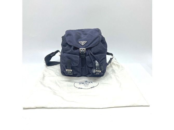 Zaino Prada Vela con placca logo triangolare in viola Porpora - Ansicht 17