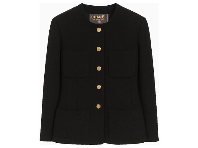 Giacca Chanel Boutique in tweed nero - vista 2