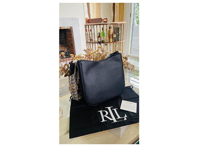 Clutch Ralph Lauren in pelle nera Nero - vista 7
