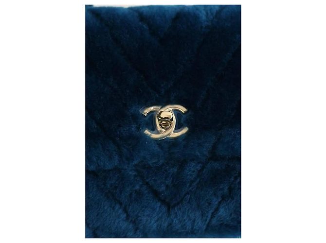 Chanel Borsa a Spalla Coco Handle in Pelle Blu - vista 4