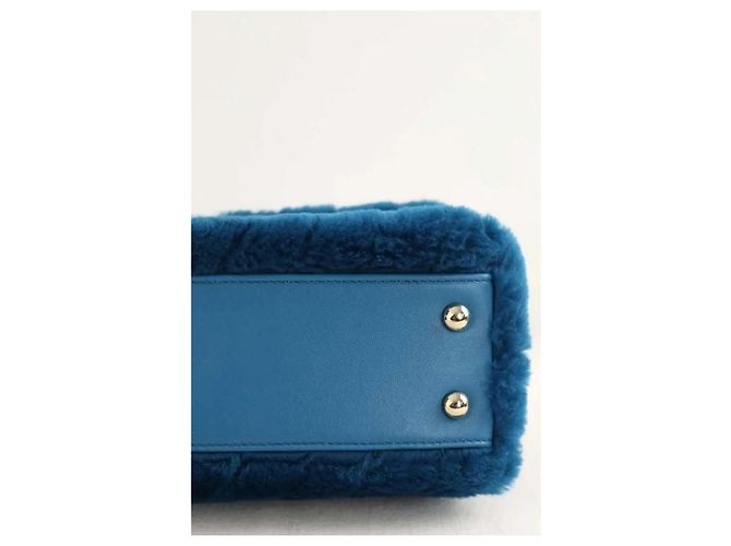 Chanel Borsa a Spalla Coco Handle in Pelle Blu - vista 5