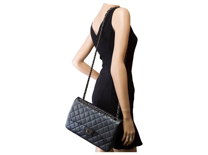 Borsa CHANEL Timeless/Classique in Pelle Grigia - 103165 Grigio - vista 13