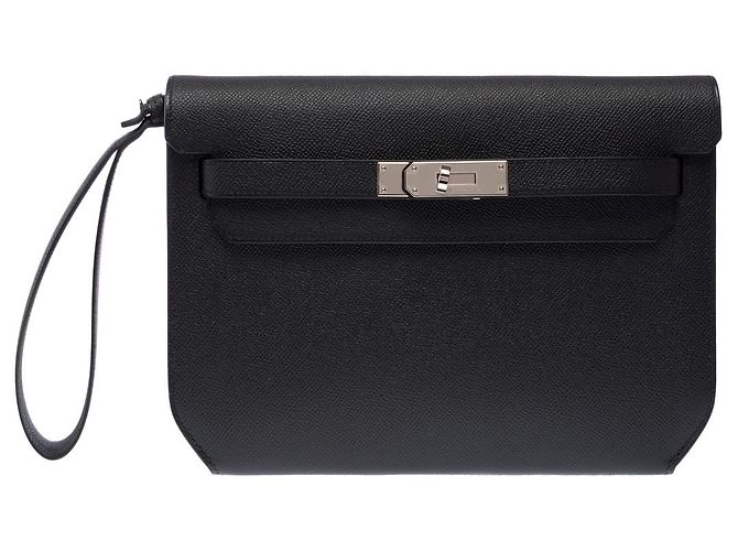 Hermès Borsa HERMES Kelly Depeches in Pelle Nera - 103161 Nero - vista 3