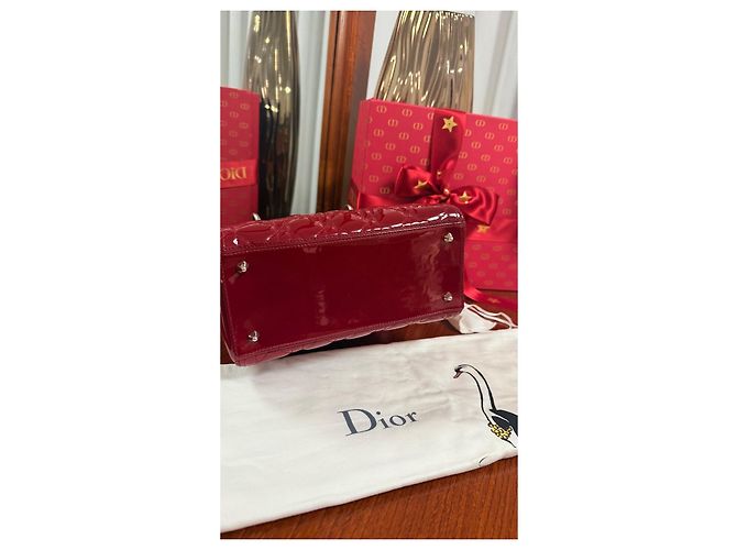 Christian Dior Lady Dior Medio in vernice Rosso - vista 11