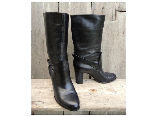 Sergio Rossi Stiefel aus schwarzem Leder - vista 2