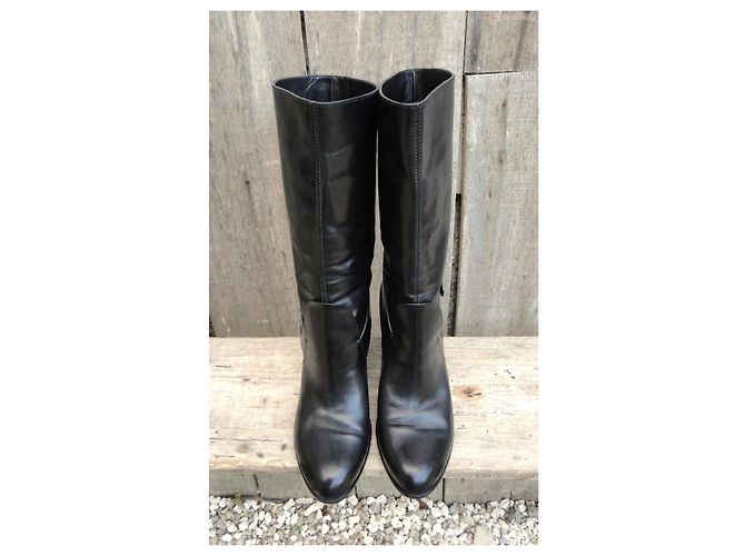 Sergio Rossi Stiefel aus schwarzem Leder - vista 3