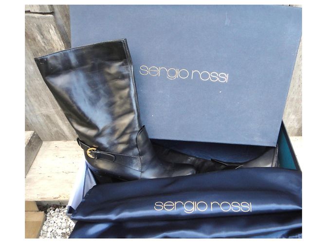 Sergio Rossi Stiefel aus schwarzem Leder - vista 6