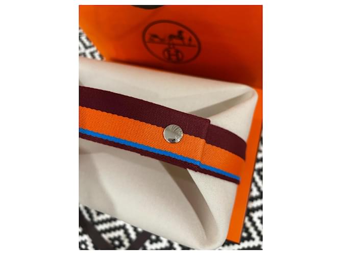 Pochette Hermès Beige in Cotone - vista 4