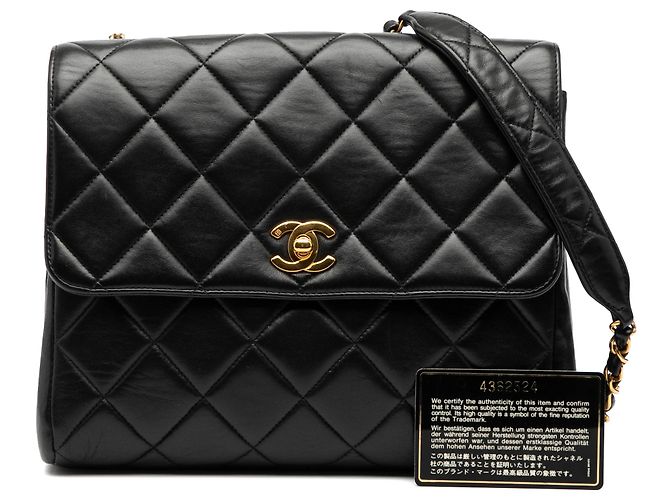 Chanel Schwarz Kleine Quadratische Lammleder Gerade Einfache Klappe - Ansicht 9