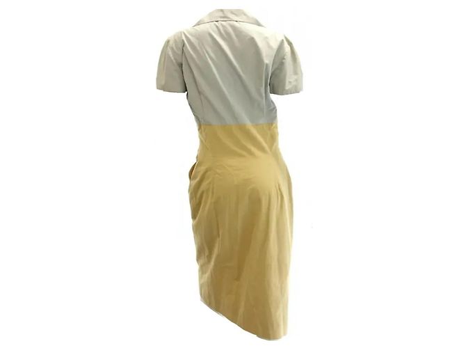 Hermès Hemdkleid Gelb Grau Baumwolle Mehrfarben - Ansicht 4