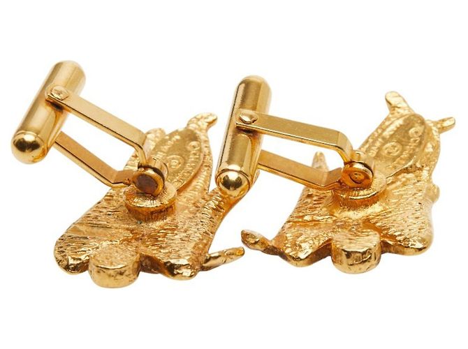 Gemelli vintage Chanel placcati in oro con angelo D'oro - vista 5