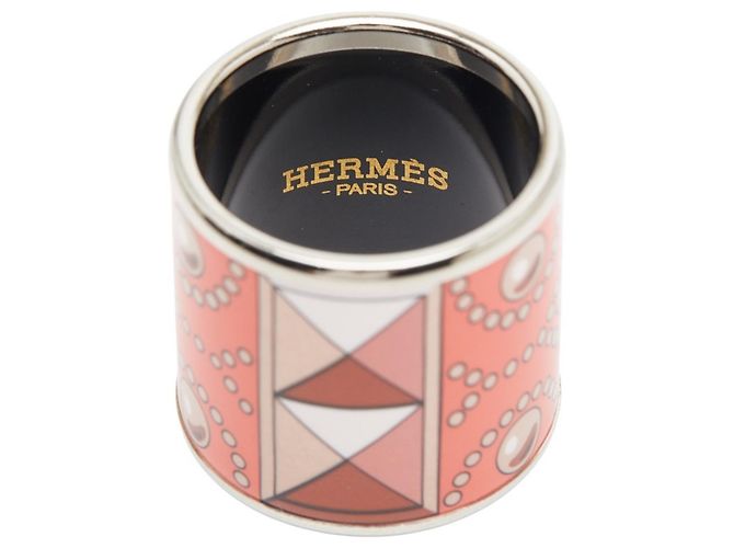 Ring Anello per foulard Motivo Collier de Chien Hermès Argento Arancione - vista 5