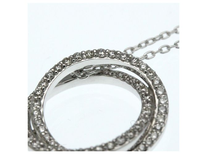 Autre Marque Ponte Vecchio Diamantkreis-Halskette Silber - Ansicht 11