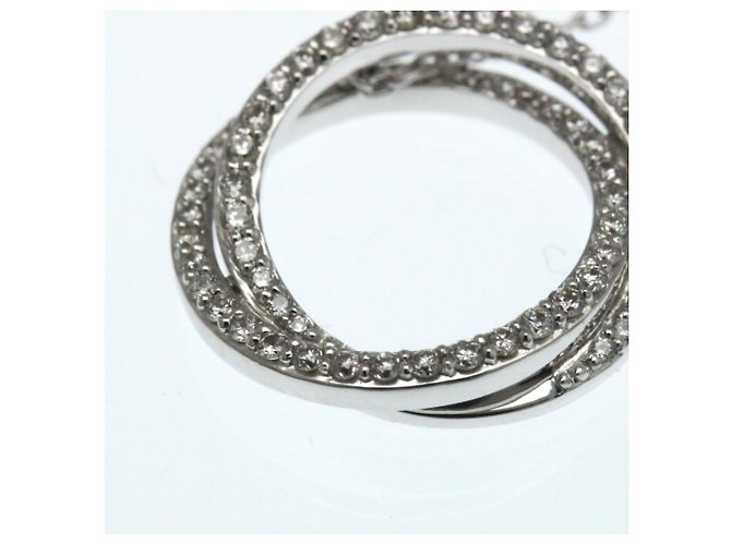 Autre Marque Ponte Vecchio Diamantkreis-Halskette Silber - Ansicht 12
