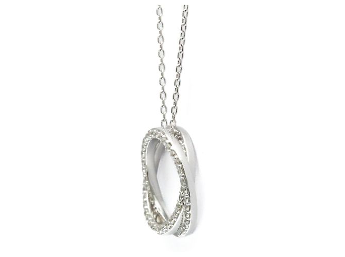 Autre Marque Ponte Vecchio Diamantkreis-Halskette Silber - Ansicht 2