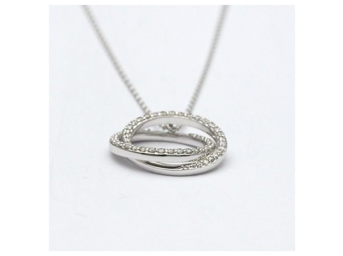 Autre Marque Ponte Vecchio Diamantkreis-Halskette Silber - Ansicht 4