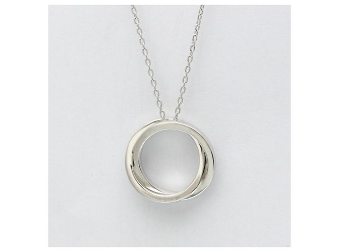Autre Marque Ponte Vecchio Diamantkreis-Halskette Silber - Ansicht 5