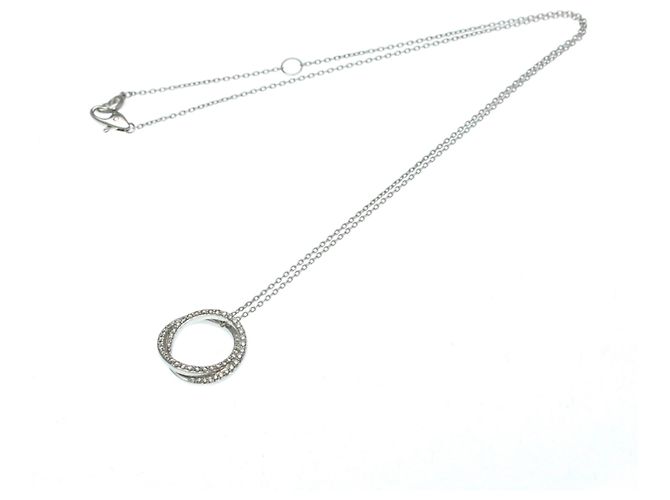 Autre Marque Ponte Vecchio Diamantkreis-Halskette Silber - Ansicht 9
