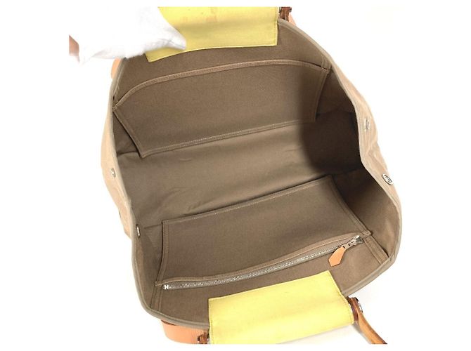 Hermès HERMES Zwei-Farben Cabag Elan PM Schultertasche/Shopper Beige Gelb - Ansicht 13