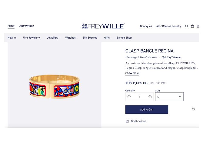 Bracciale largo in oro con chiusura Frey Wille - Design Hundertwasser Multicolore - vista 11