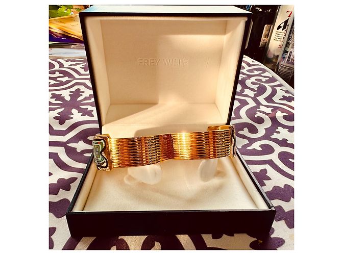 Bracciale largo in oro con chiusura Frey Wille - Design Hundertwasser Multicolore - vista 2