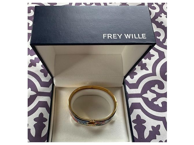 Bracciale largo in oro con chiusura Frey Wille - Design Hundertwasser Multicolore - vista 6
