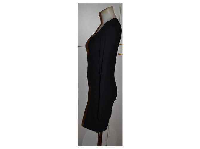 Versace Jeans Couture Schwarzes Viscose Kleid mit Metalldetail - Ansicht 3