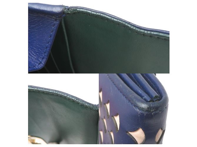 Bulgari Cartera larga para mujer Bvlgari Isabella Rossellini Beige Azul marino - vista 10