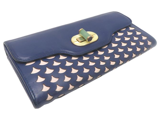 Bulgari Cartera larga para mujer Bvlgari Isabella Rossellini Beige Azul marino - vista 3