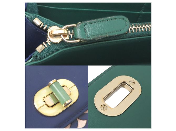Bulgari Cartera larga para mujer Bvlgari Isabella Rossellini Beige Azul marino - vista 9