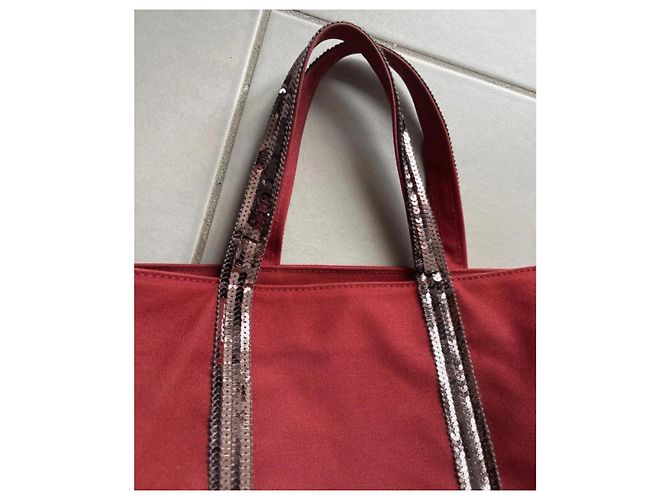 Borsa Tote Vanessa Bruno M Cotone Rosso Bordò - vista 10