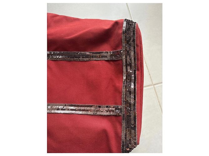 Borsa Tote Vanessa Bruno M Cotone Rosso Bordò - vista 11