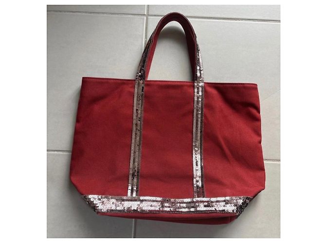 Borsa Tote Vanessa Bruno M Cotone Rosso Bordò - vista 2