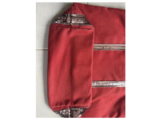 Borsa Tote Vanessa Bruno M Cotone Rosso Bordò - vista 3