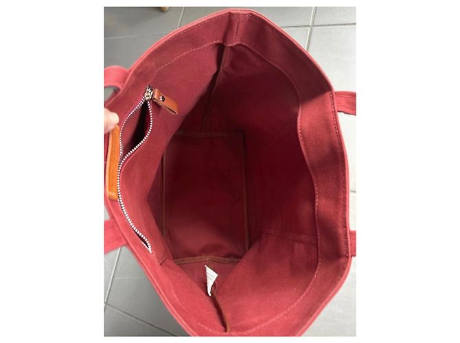 Borsa Tote Vanessa Bruno M Cotone Rosso Bordò - vista 6