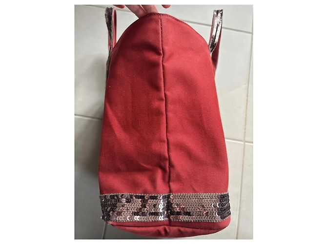 Borsa Tote Vanessa Bruno M Cotone Rosso Bordò - vista 8