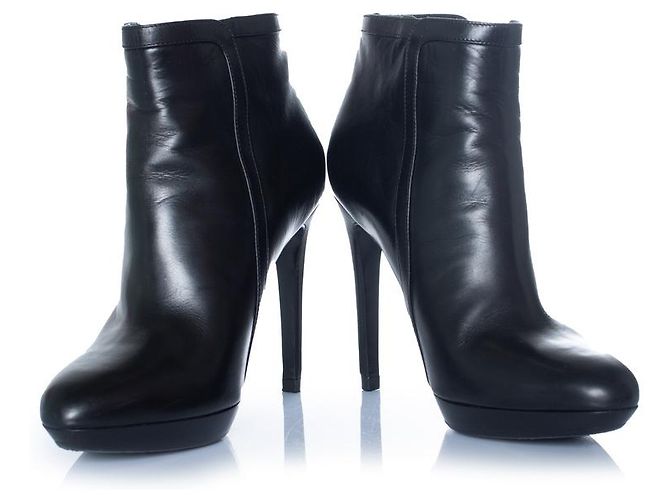 Botines de plataforma de cuero negro Tom Ford - vista 6