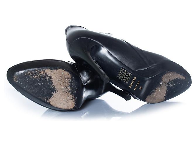 Botines de plataforma de cuero negro Tom Ford - vista 7